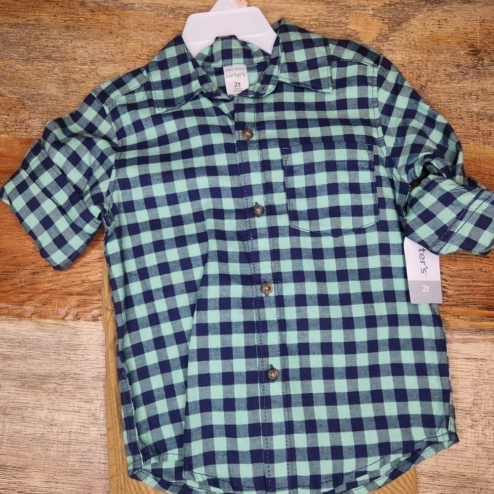 New Carter's Plaid Pants Set. Size 2T